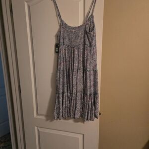 Lucky Brand Blue Floral Midi Dress